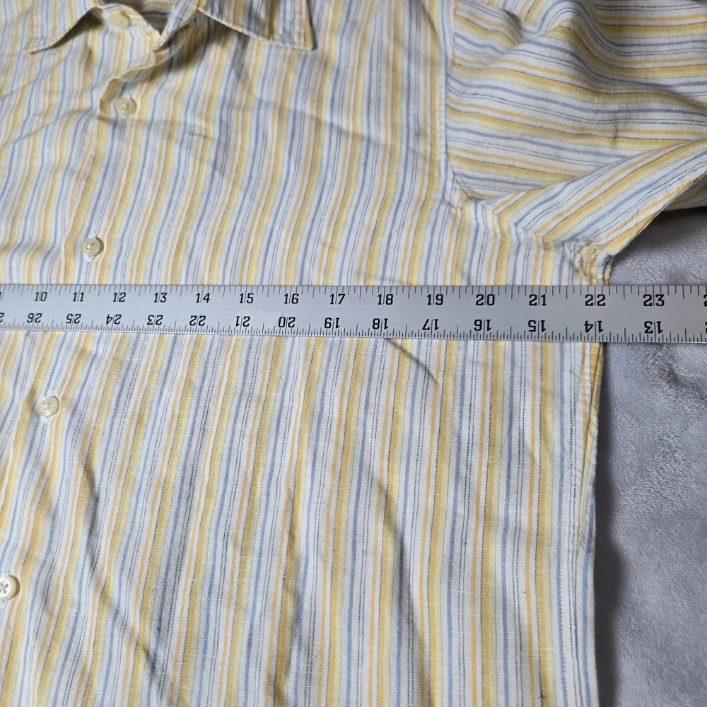 Banana Republic Shirt 100%‎ Size Medium Linen Button Front Casual Striped